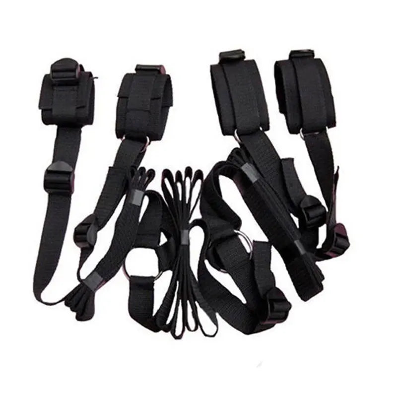 Adjustable Bed Restraints with Flogger Whip