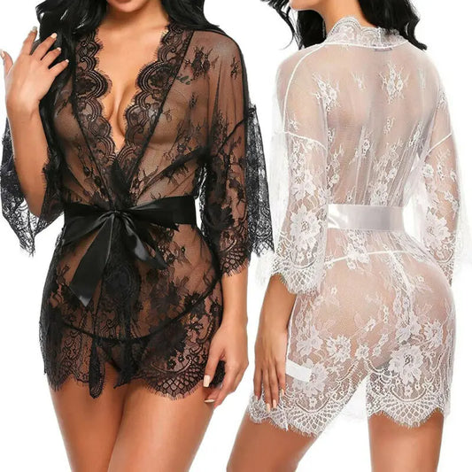 Classic Laced Night Dress and Thong Set