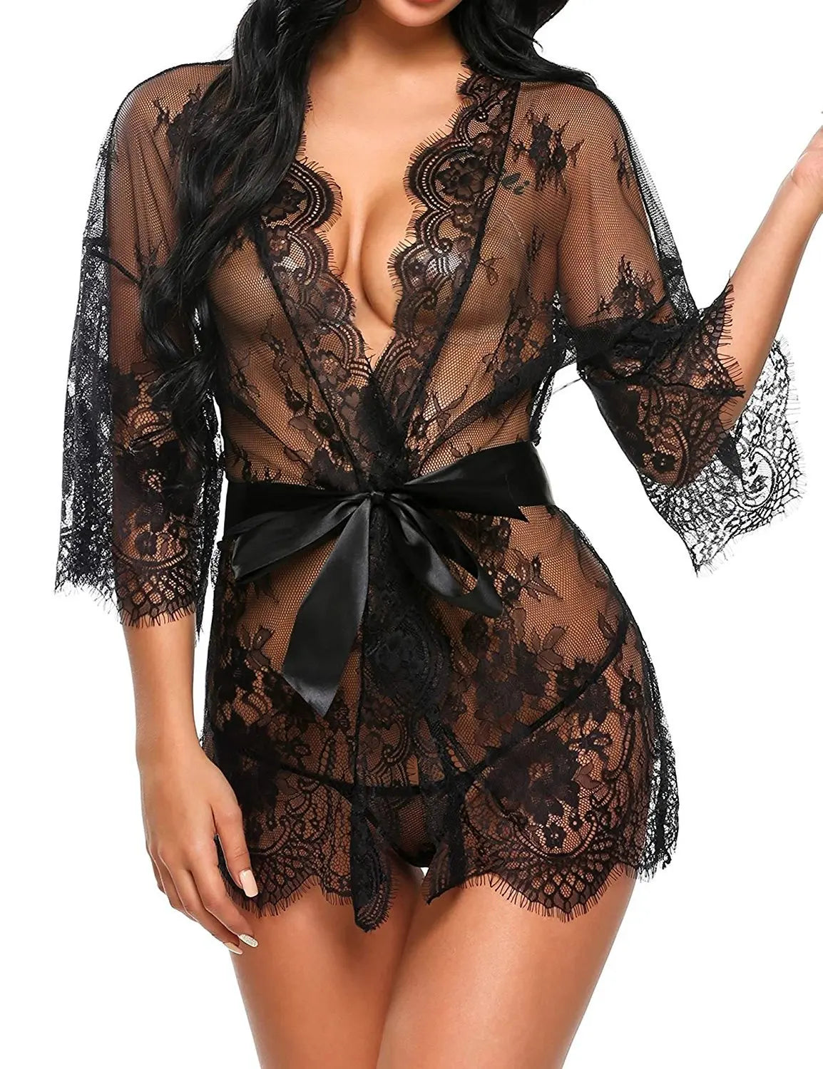 Classic Laced Night Dress and Thong Set