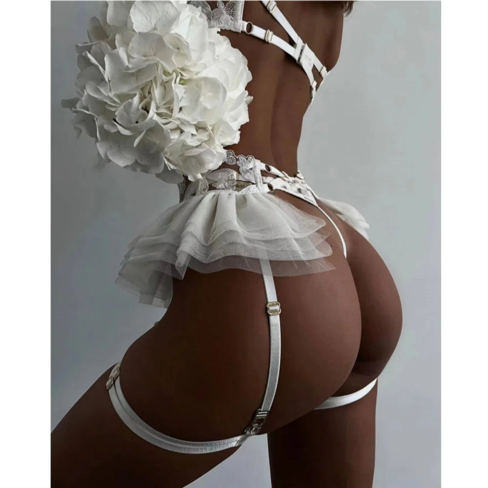 Luxury Flower Embroidered Lingerie Set