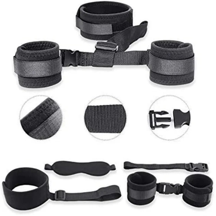 Bondage Beginner Kit Choker with Restraints and Blindfold