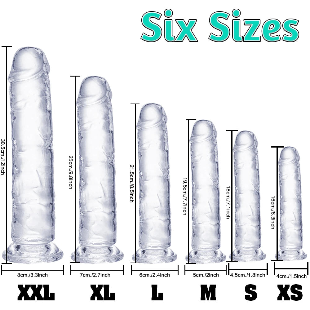 Clear Flexible Dildos Range