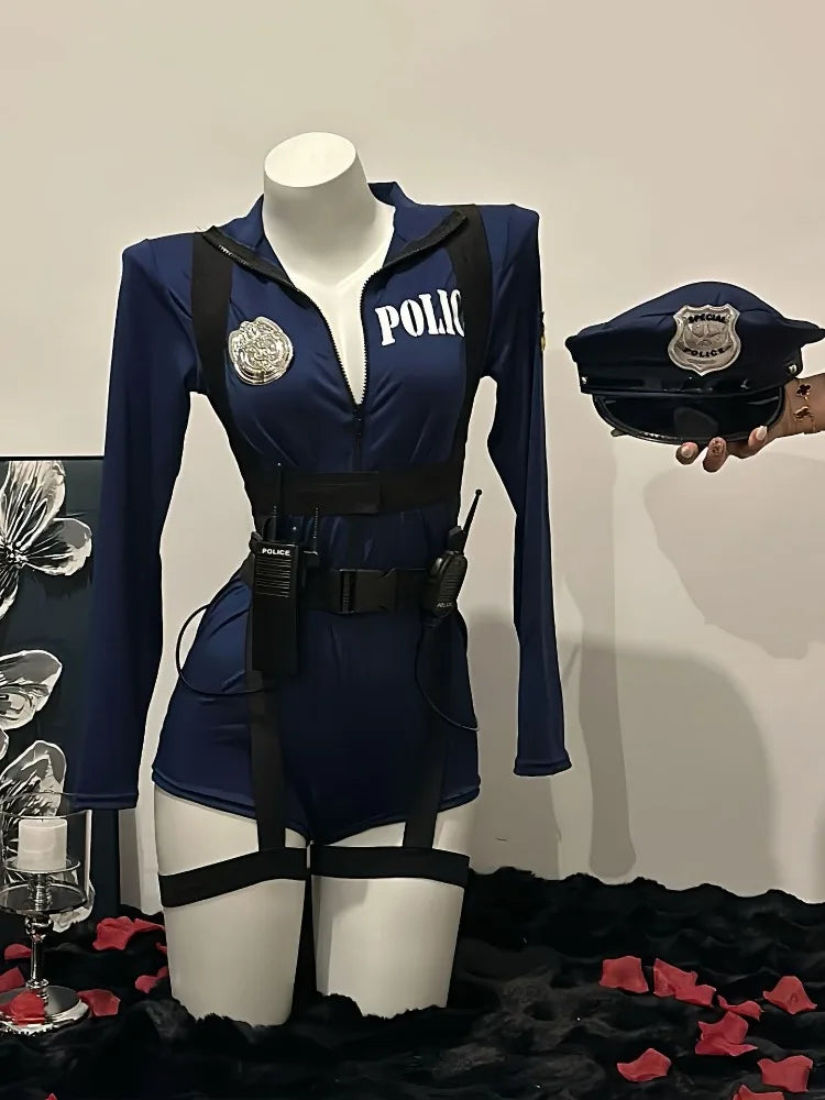 Sexy Policewoman Cosplay Uniform With Props