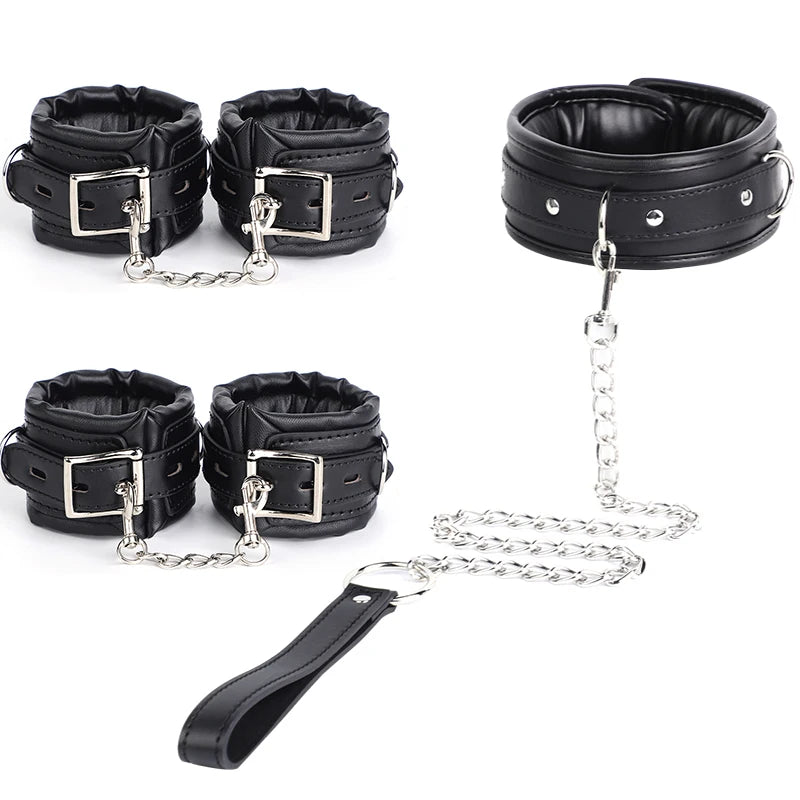 BLACKWOLF Sponge BDSM Restraint Set - Collar and Cuffs